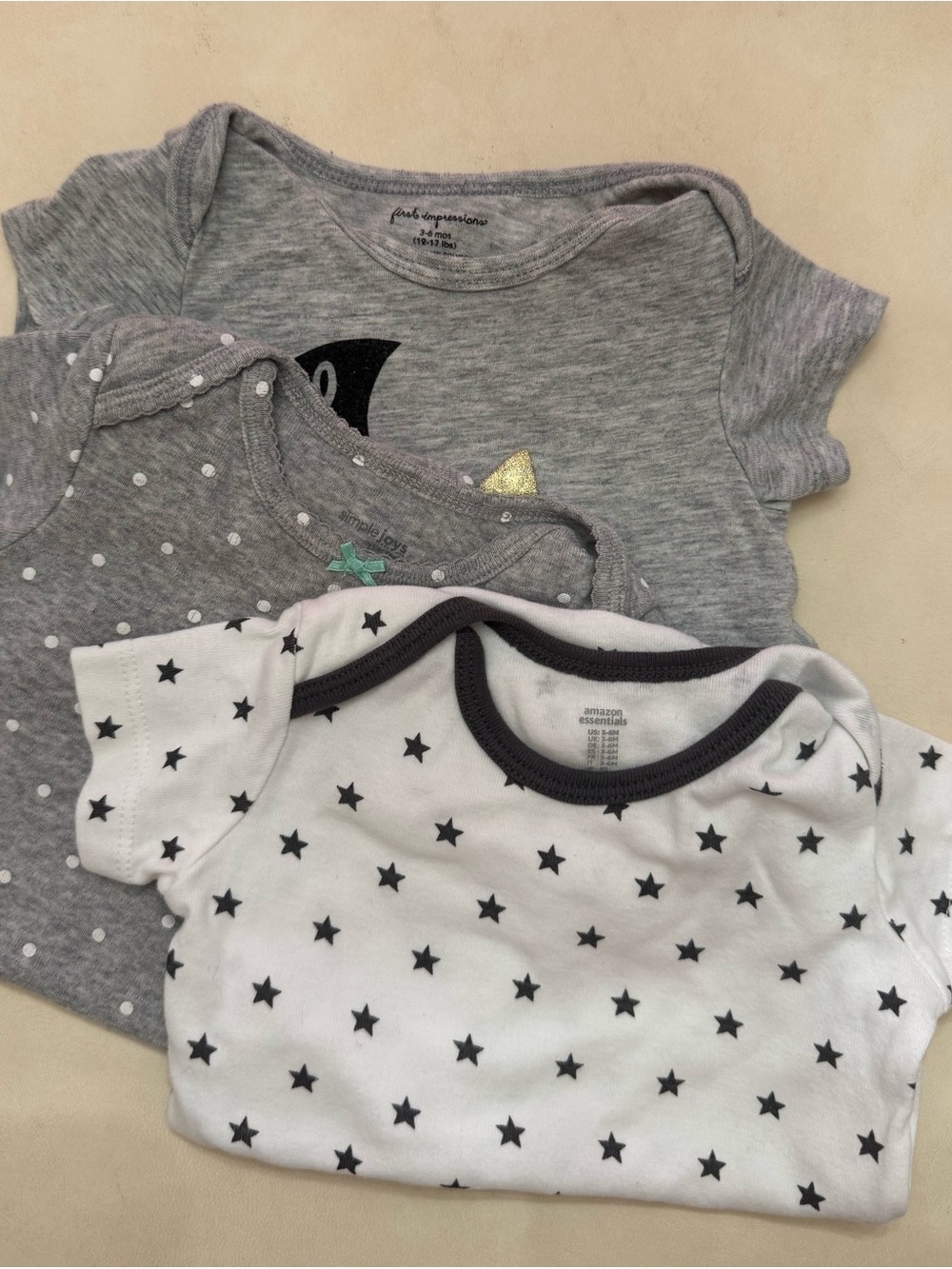 Three Baby Bodysuit Sets